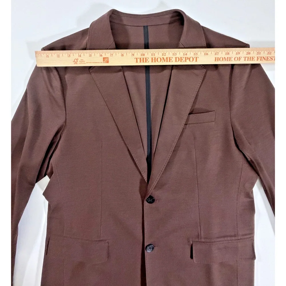 xSuit 5.0 Men's 2pc Suit Size 46L Jacket Taupe Tech Wool Stretch Wrinkle-Free